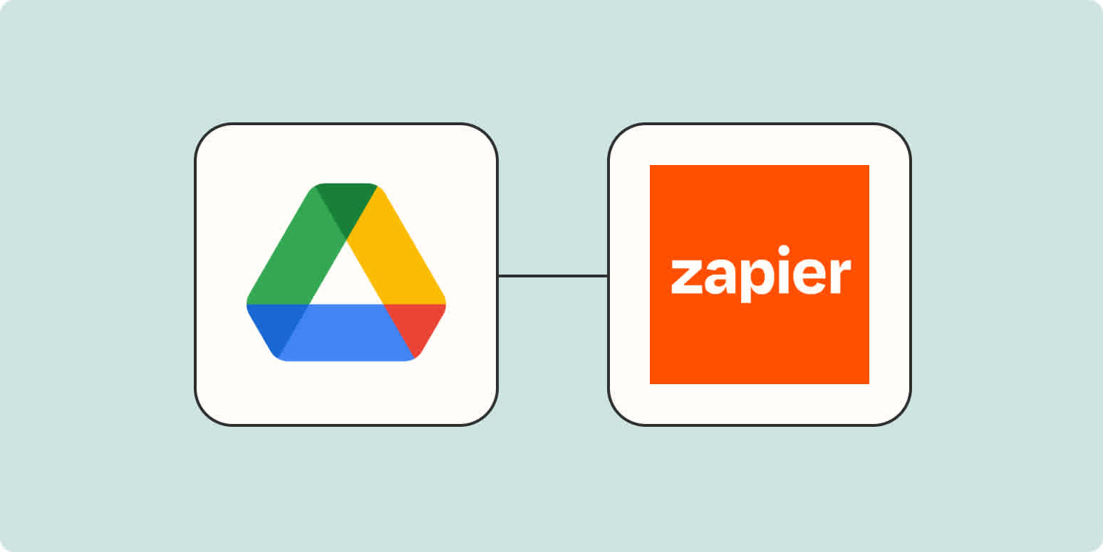 The Google Drive and Zapier logos.