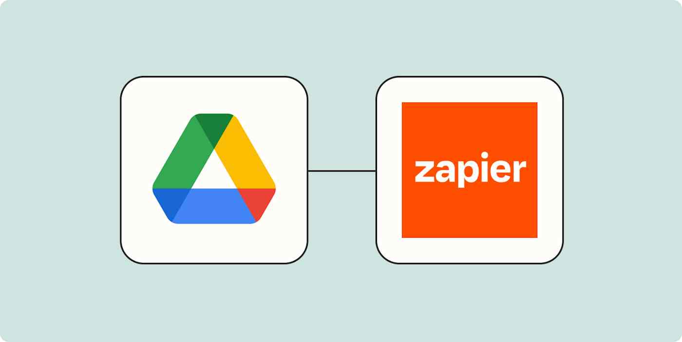 The Google Drive and Zapier logos.