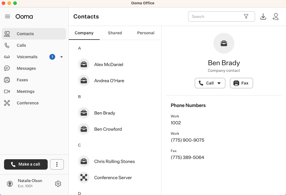 Screenshot of Ooma, our pick for the best VoIP for small businesses.