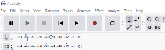 Clicking stop in Audacity