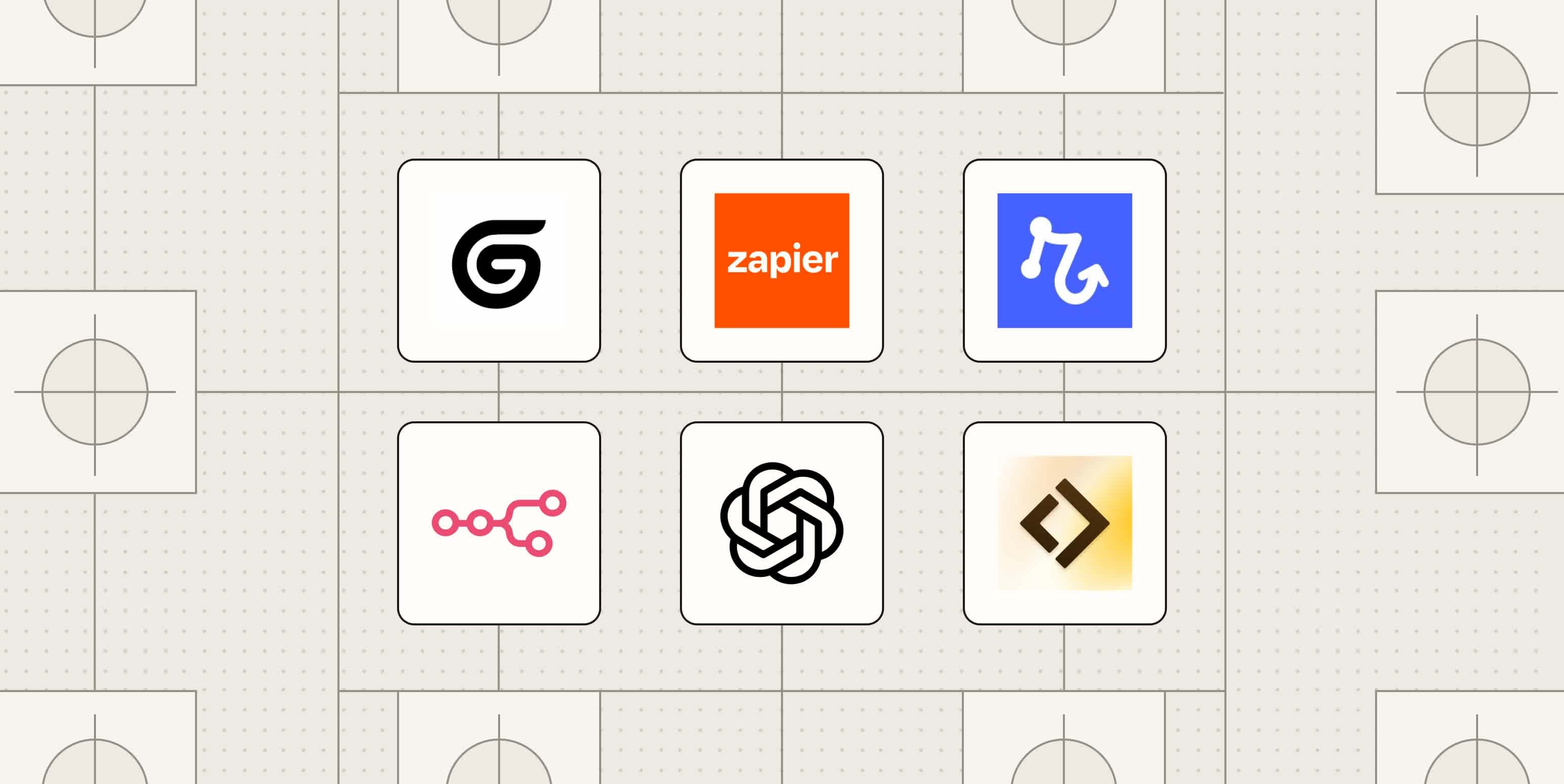 Hero image with the logos of the best AI agent builders