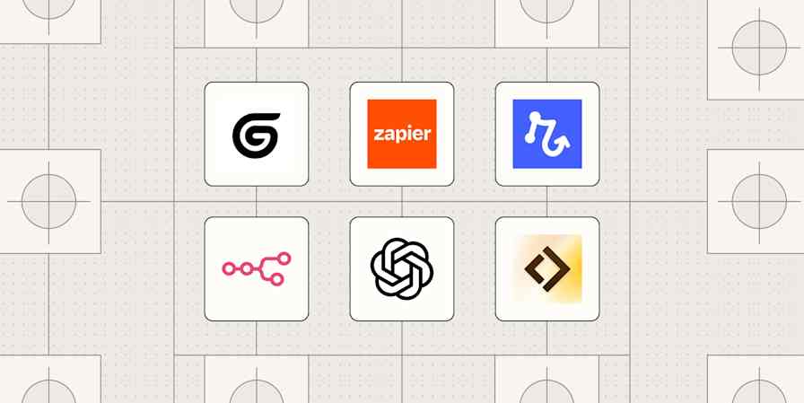 Hero image with the logos of the best AI agent builders
