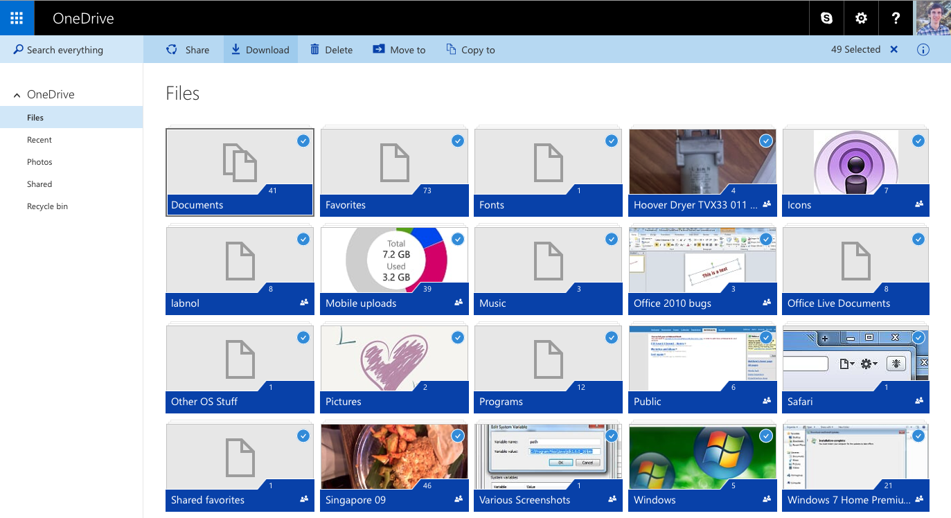 OneDrive download all files