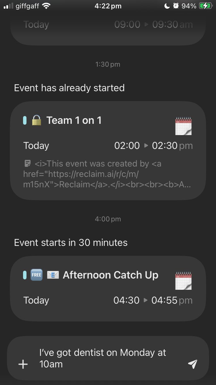 Toki, our pick for the best AI scheduler for managing your calendar via messaging apps