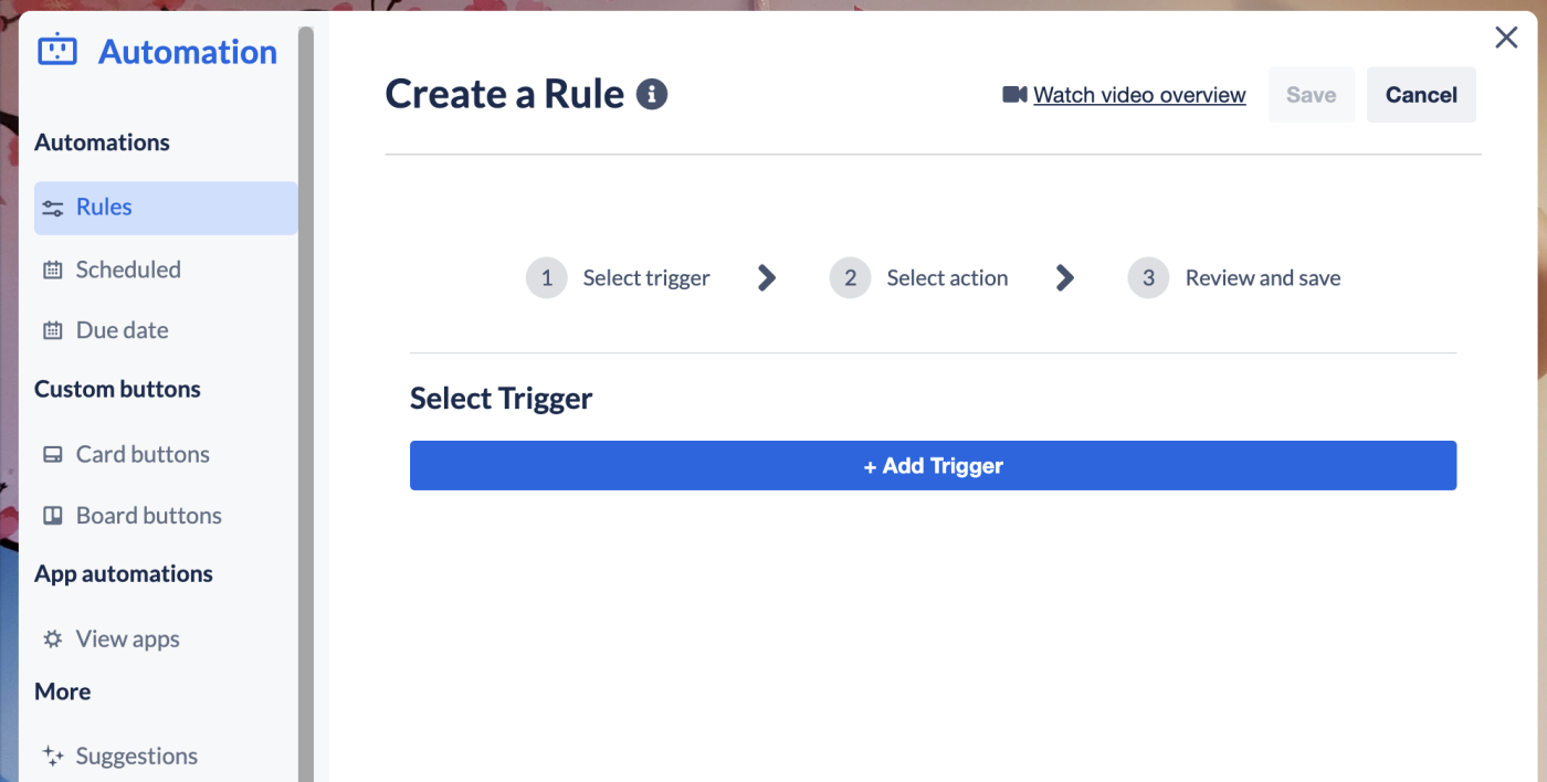 Creating a rule for an automation in Trello
