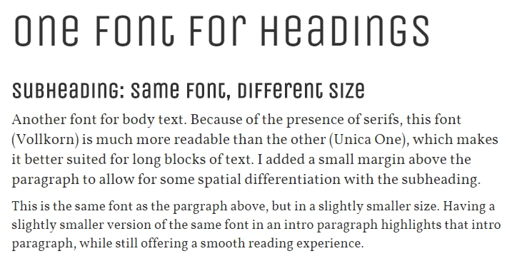 only pick two fonts