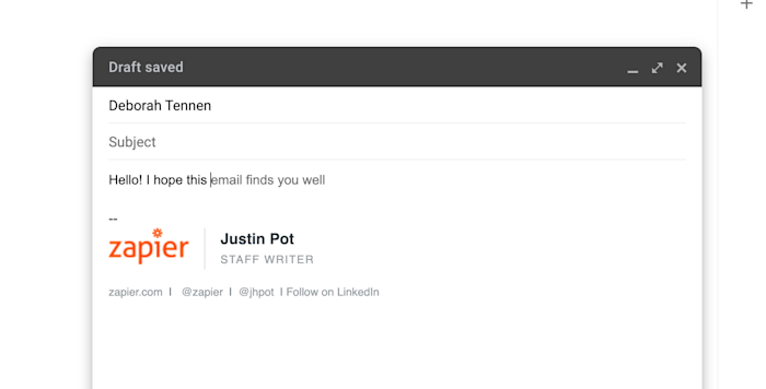 Showing Smart Compose in action in Gmail