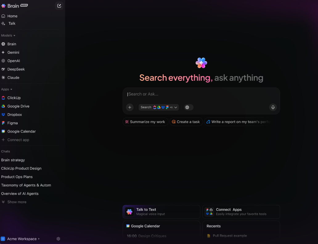 ClickUp Brain MAX interface