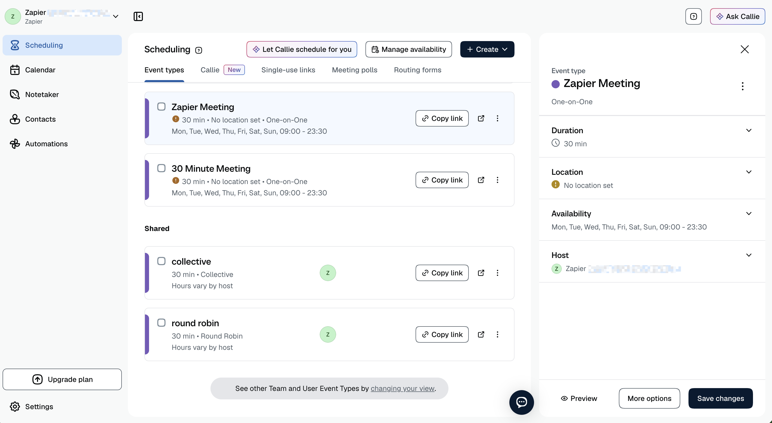Calendly, our pick for the best productivity app for scheduling meetings.