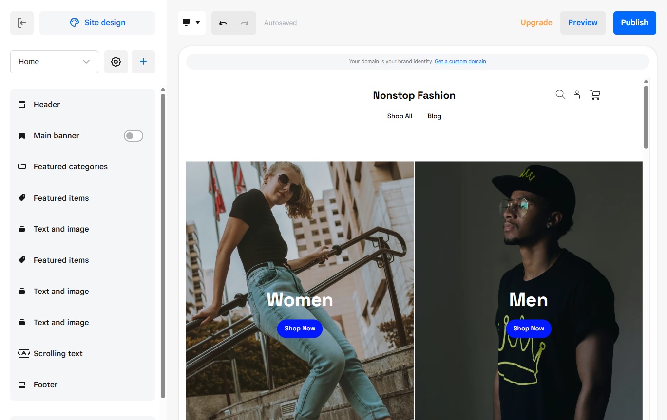 Square's website builder