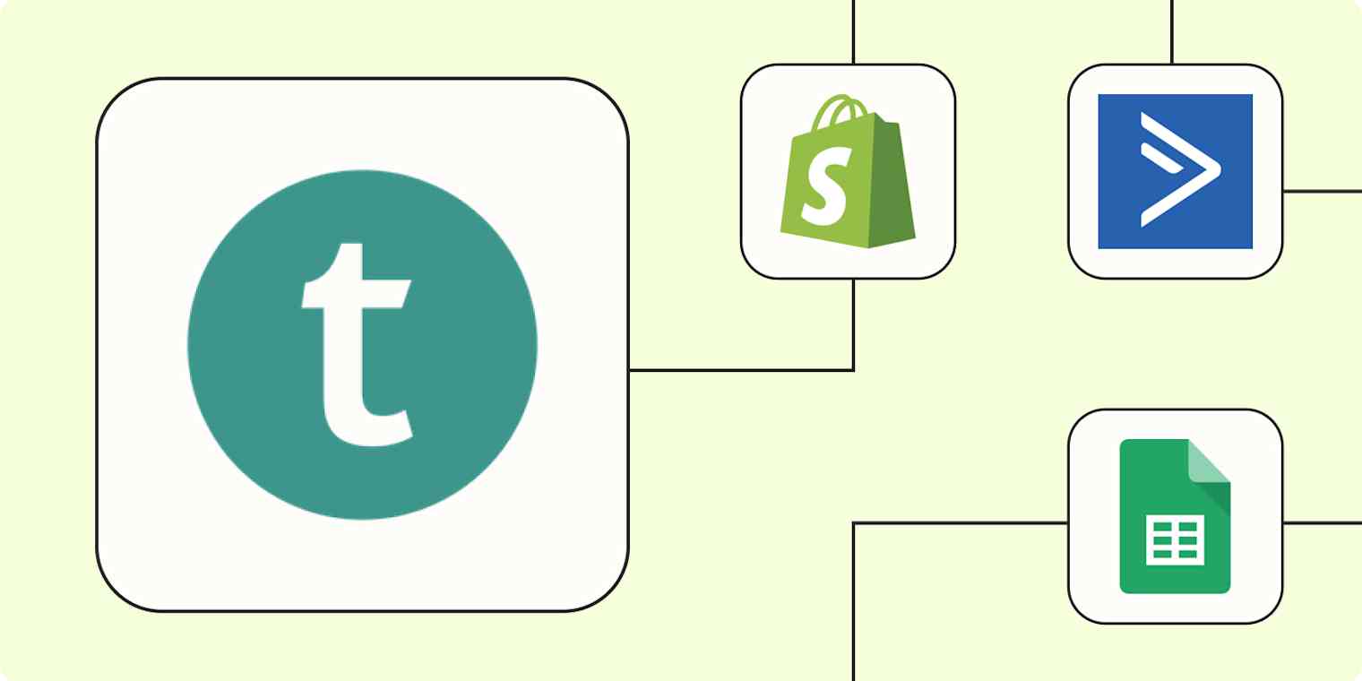 A hero image of the Teachable app logo connected to other app logos on a light yellow background.