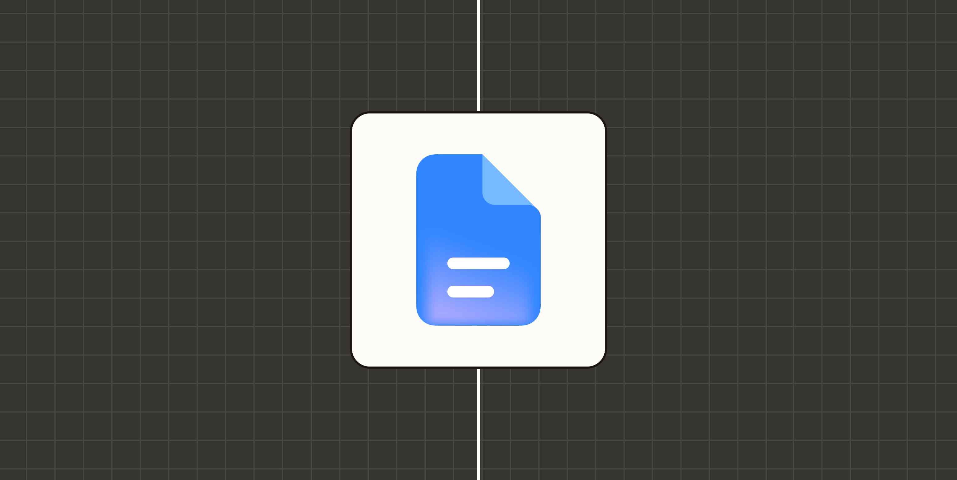 Google Docs app logo against a checkered green background.