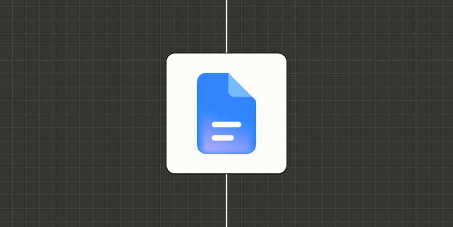 Google Docs app logo against a checkered green background.