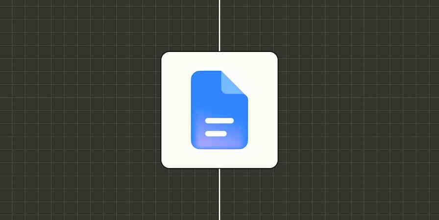 Google Docs app logo against a checkered green background.