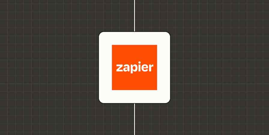 A hero image of the orange Zapier logo against a dark green background