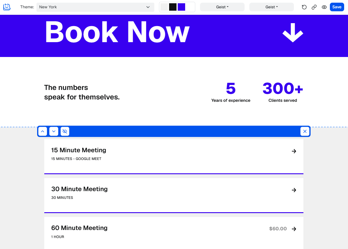 A mini-website built by TidyCal