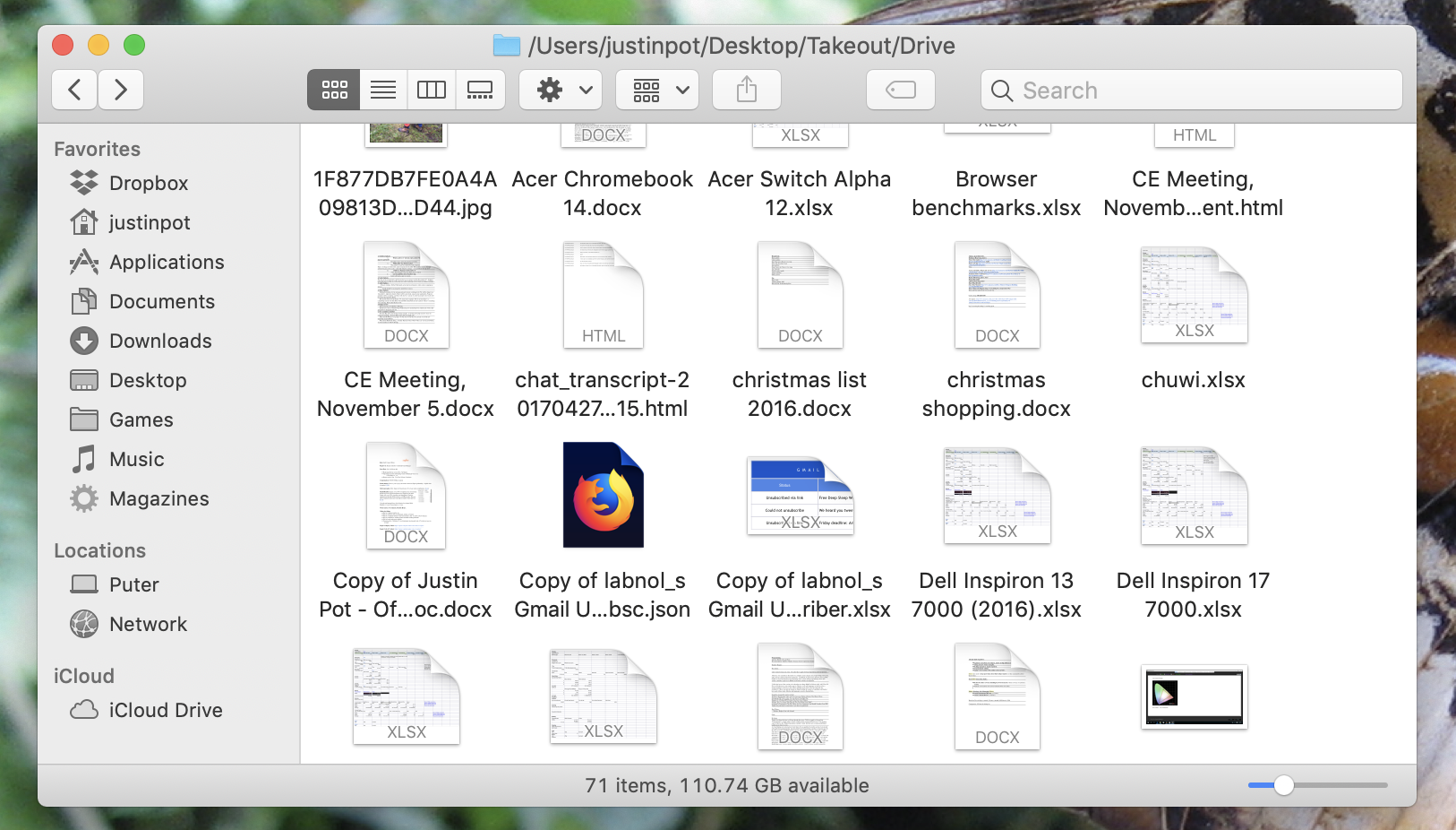 Google Takeout files
