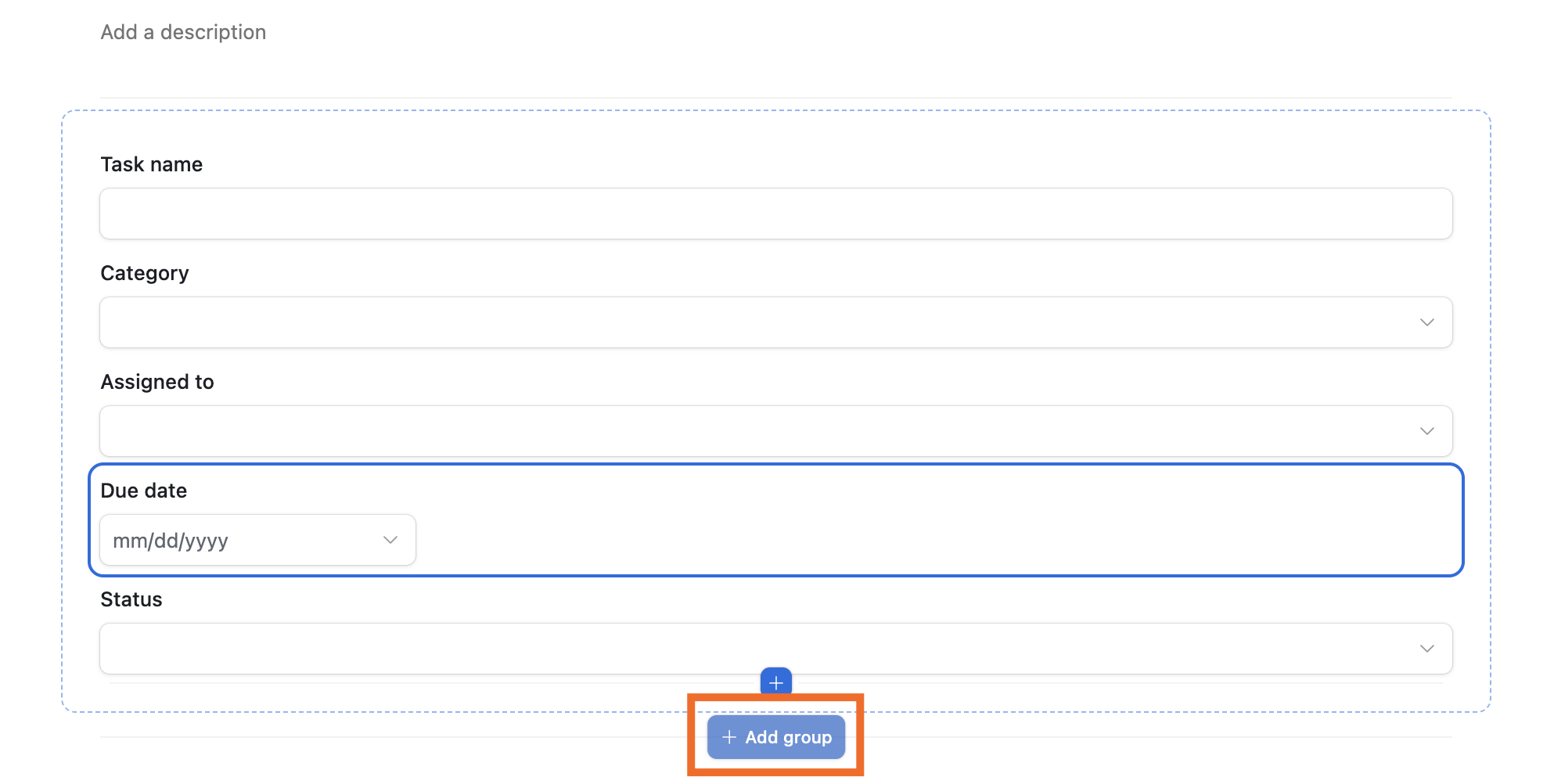 Demo of how to add a form field group in Airtable using the interface designer.