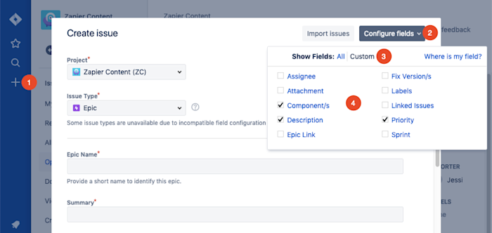How to create an issue in jira