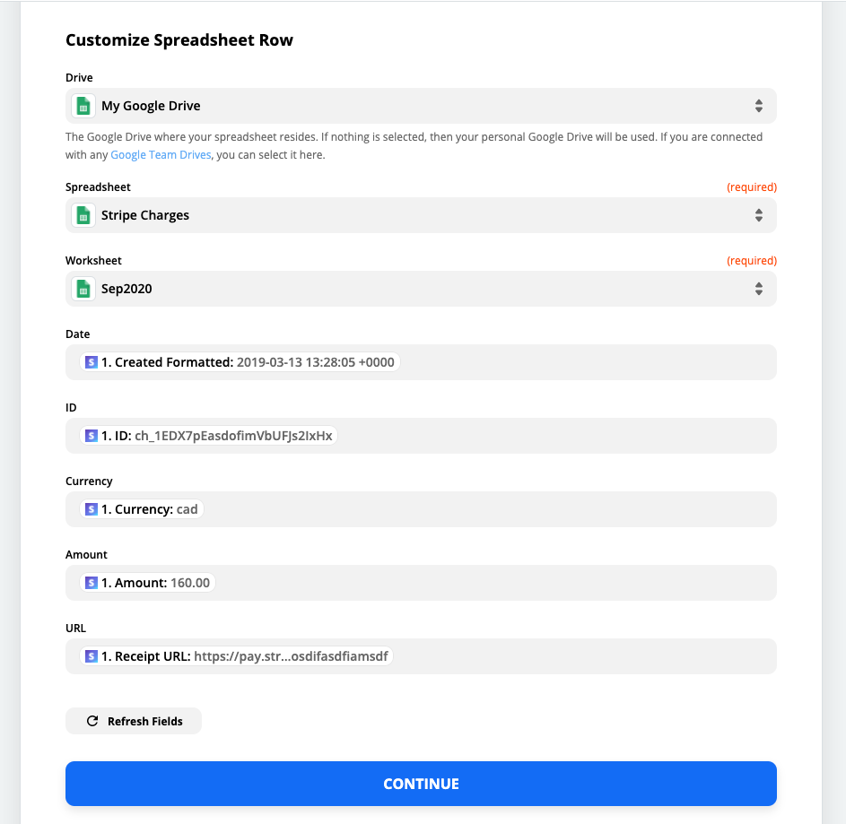 How your Zap will look when it is fully configured.