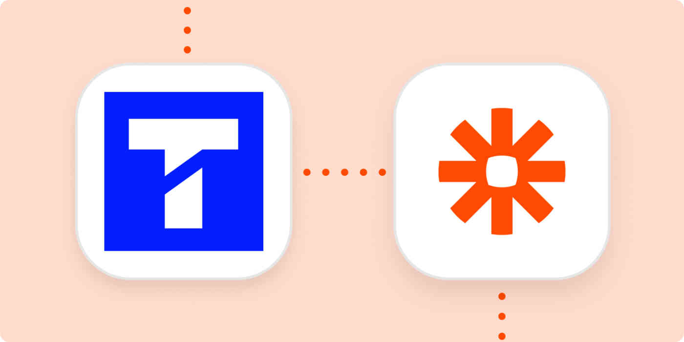 Textline logo and Zapier logo on an orange background