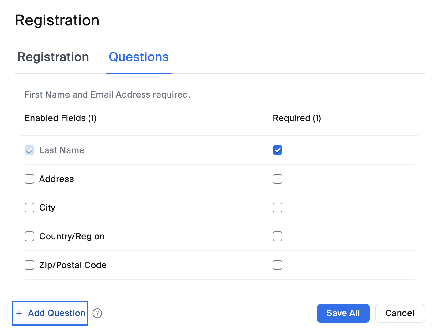 Zoom meeting registration questions. 