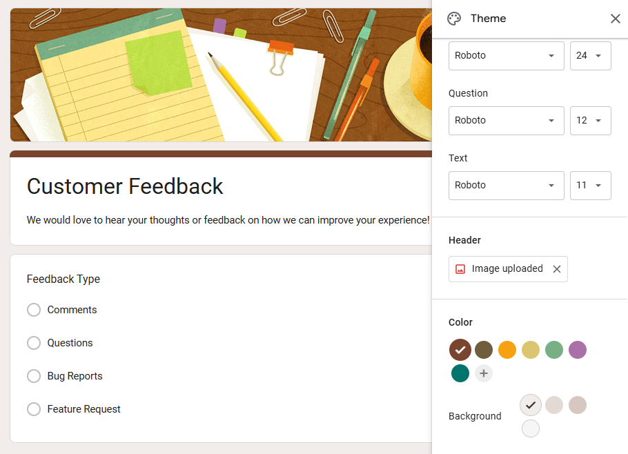 Adding images to a Google Form
