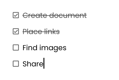 Checklists in Google Docs