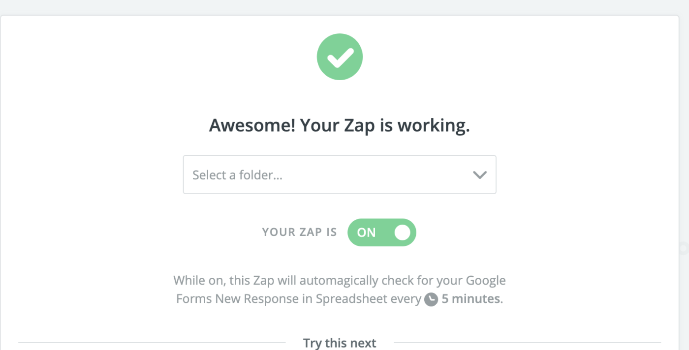 Google Forms to Trello Zap is working