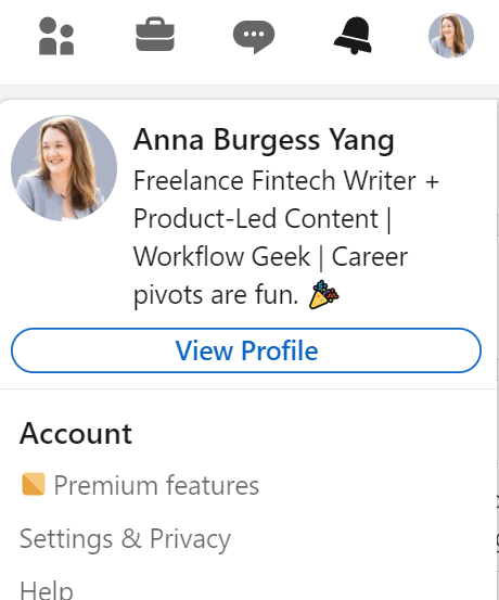 Clicking Settings & Privacy on LinkedIn