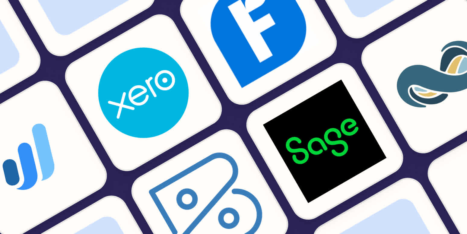 Hero image with the logos of the best QuickBooks alternatives