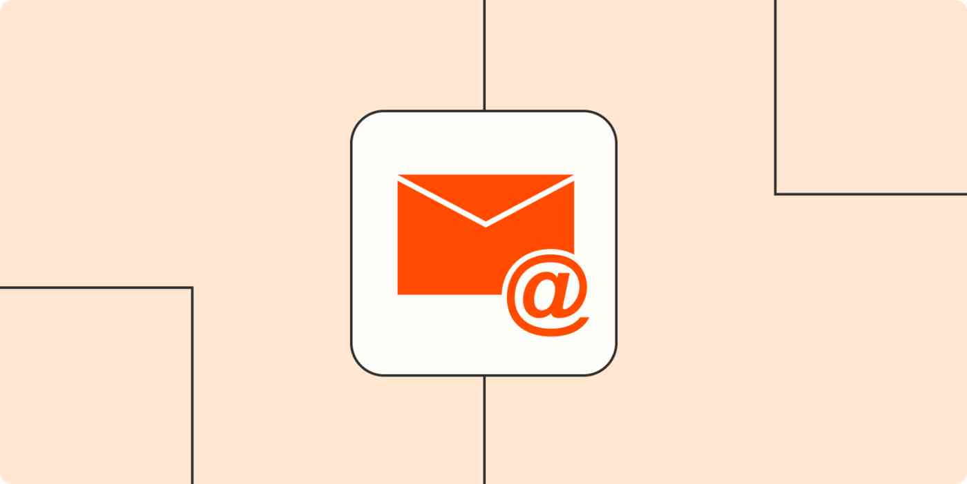 Hero image with an icon of an envelope (email)
