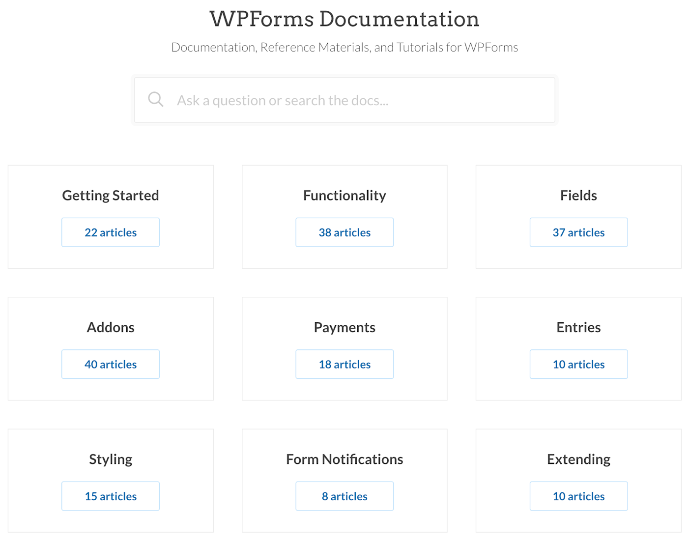 WPForm help documentation
