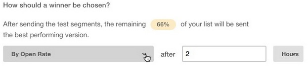 MailChimp A/B Split Campaign winner