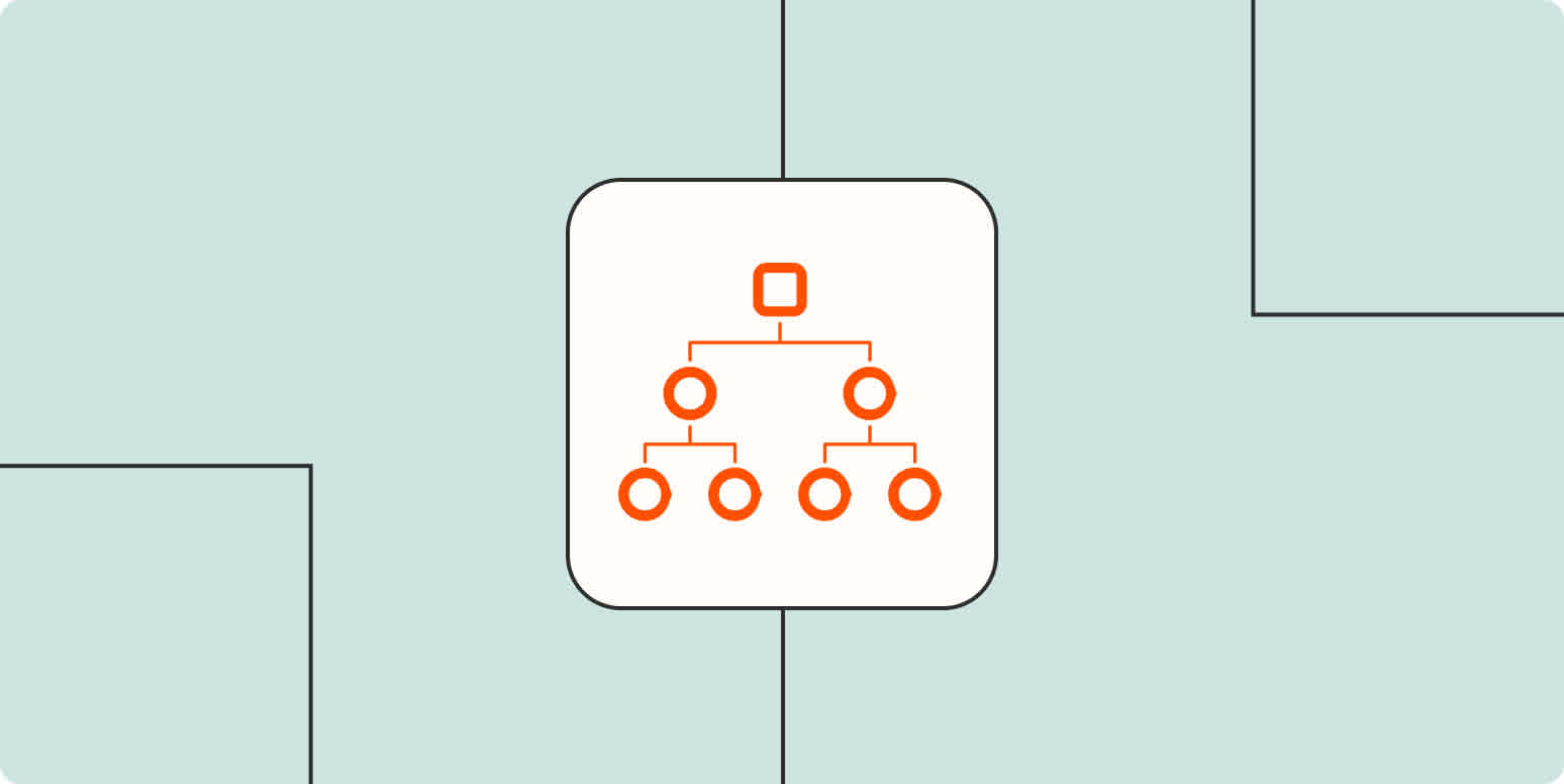Hero image with an icon representing an org chart
