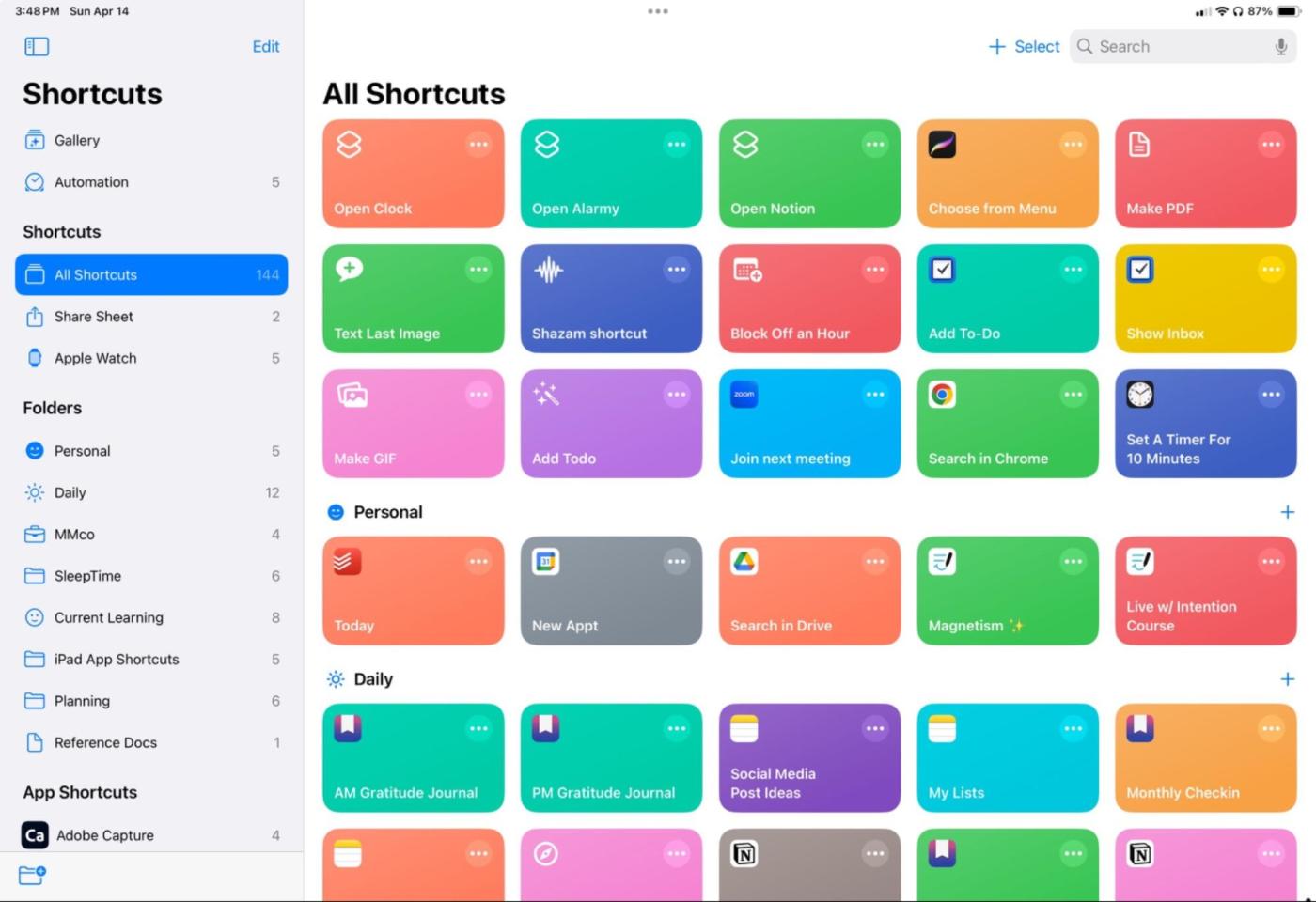 Apple Shortcuts, our pick for one of the best iPad productivity app for automation