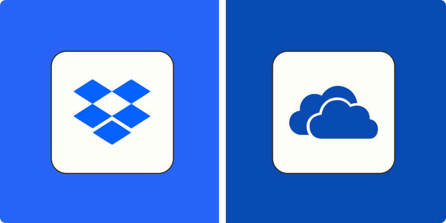Hero image for app comparisons with the logos of Dropbox and OneDrive