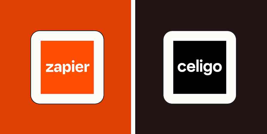 Hero image with the logos of Zapier and Celigo