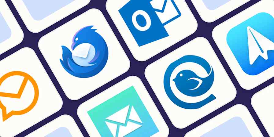 Hero image with the logos of the best Windows email clients