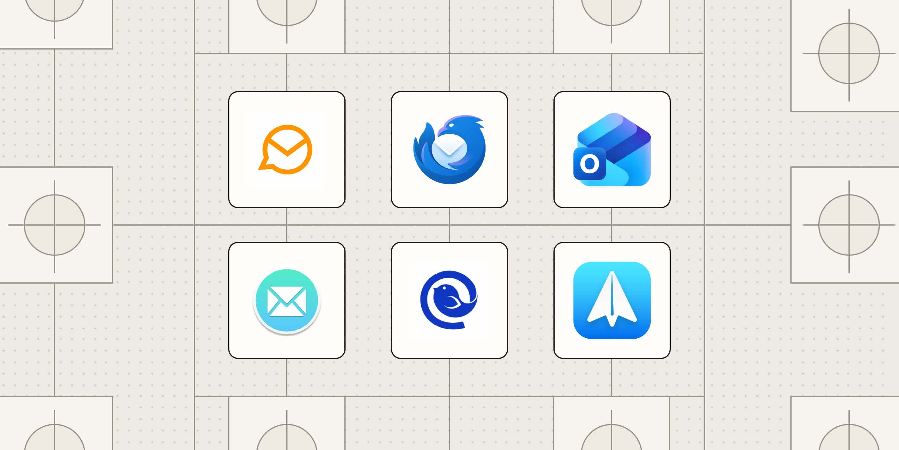 Hero image with the logos of the best Windows email clients