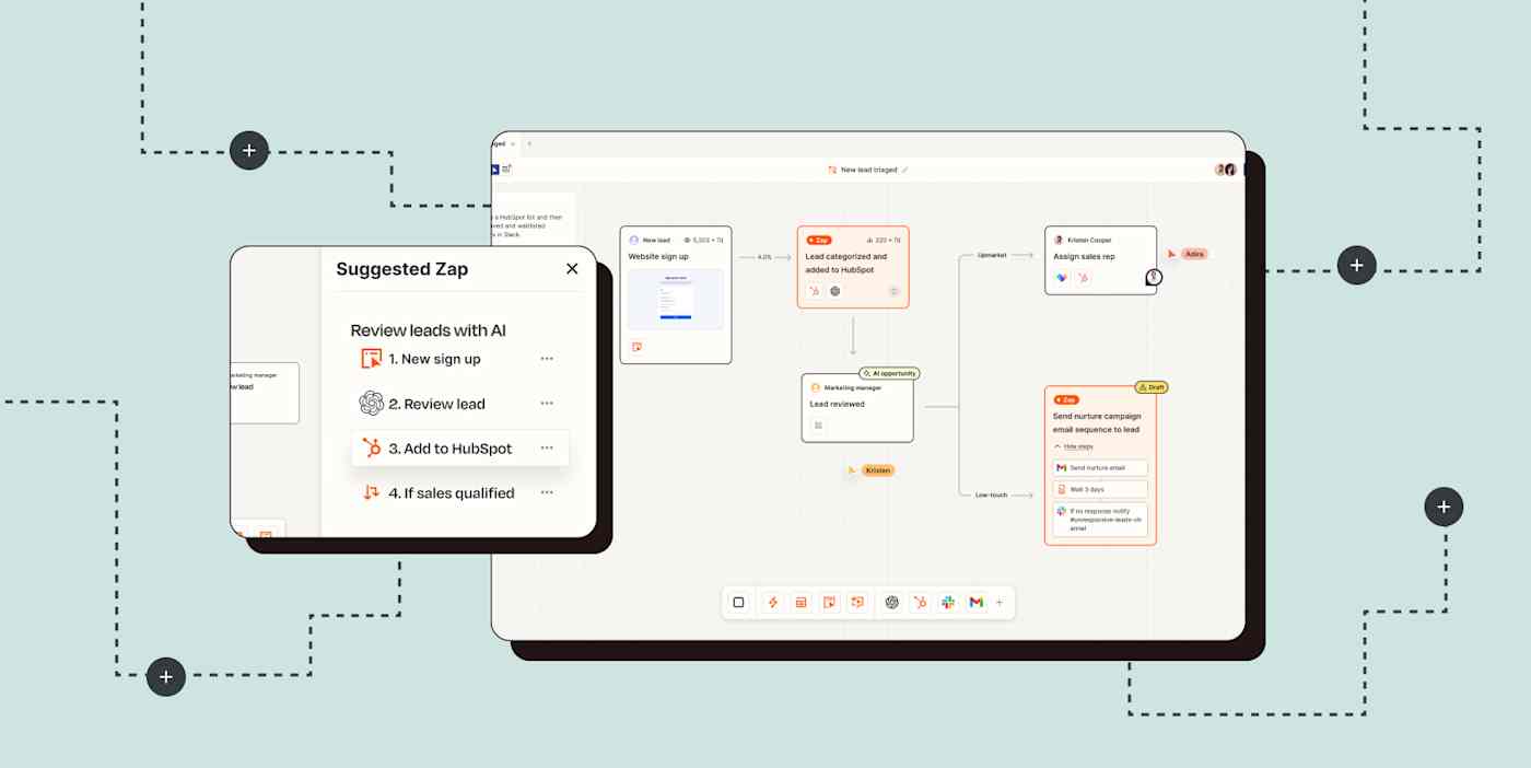 Hero of Zapier Canvas, an AI diagramming tool.