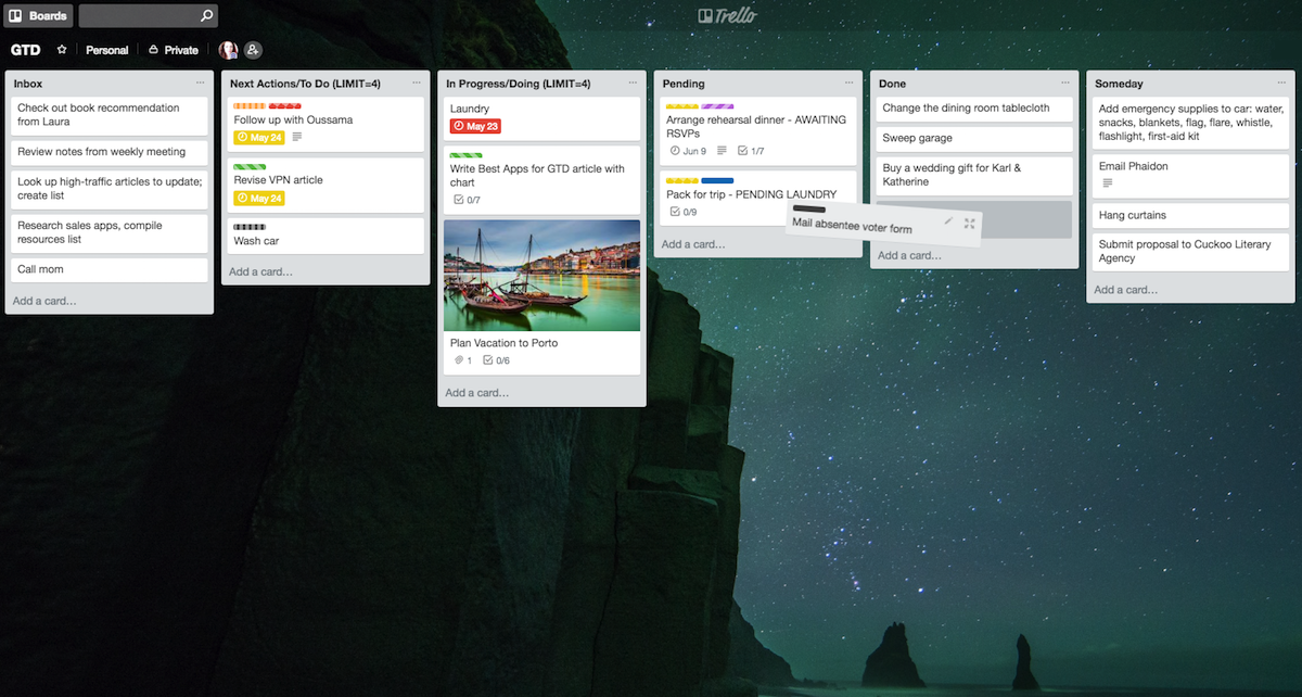 Using Trello for GTD example