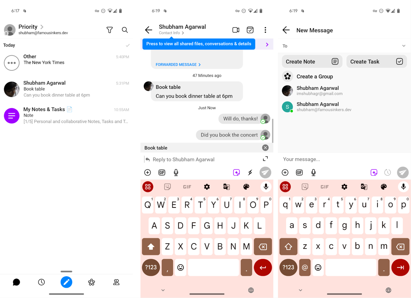 Spike, our pick for the best Android email app for conversational chat-style emailing