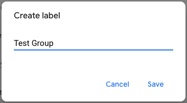 How to name a new label in Google Contacts. 
