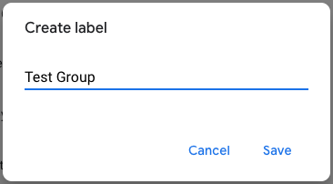 Screenshot showing how to name a label on Gmail.