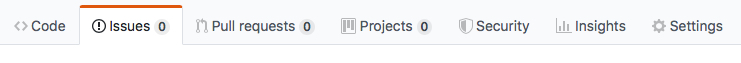 Issues tab in the toolbar