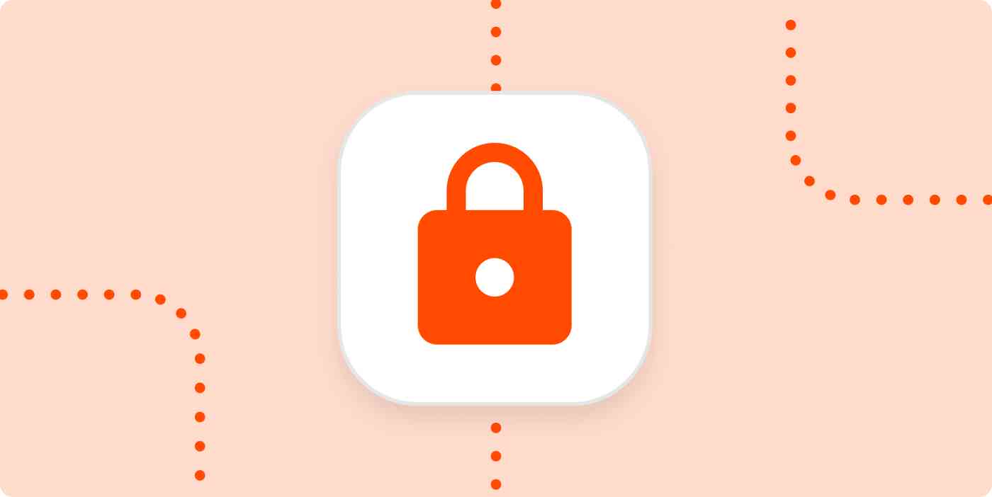 An icon of a lock in a white square on a light orange background.
