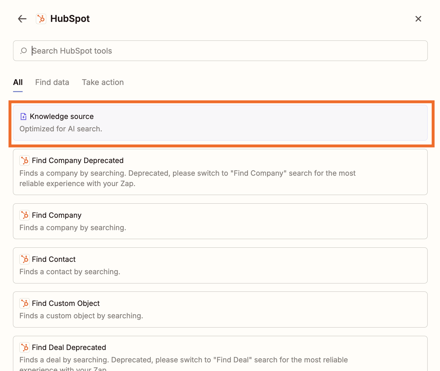 Adding a knowledge source to a Zapier Agent