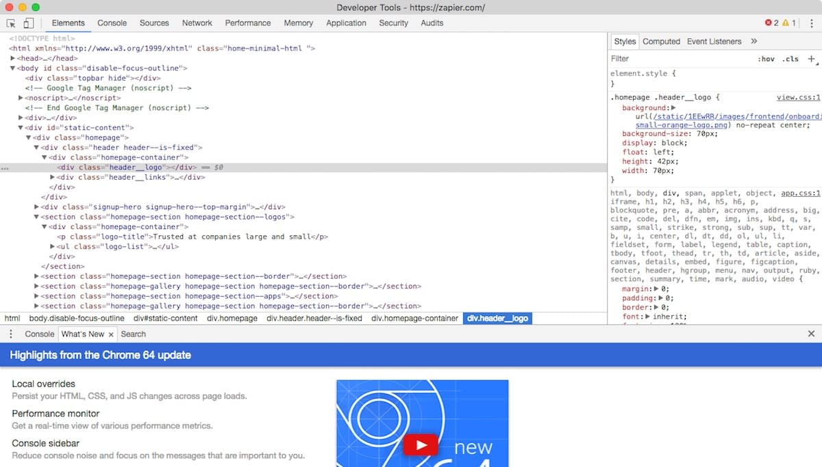 how to inspect element chrome controls
