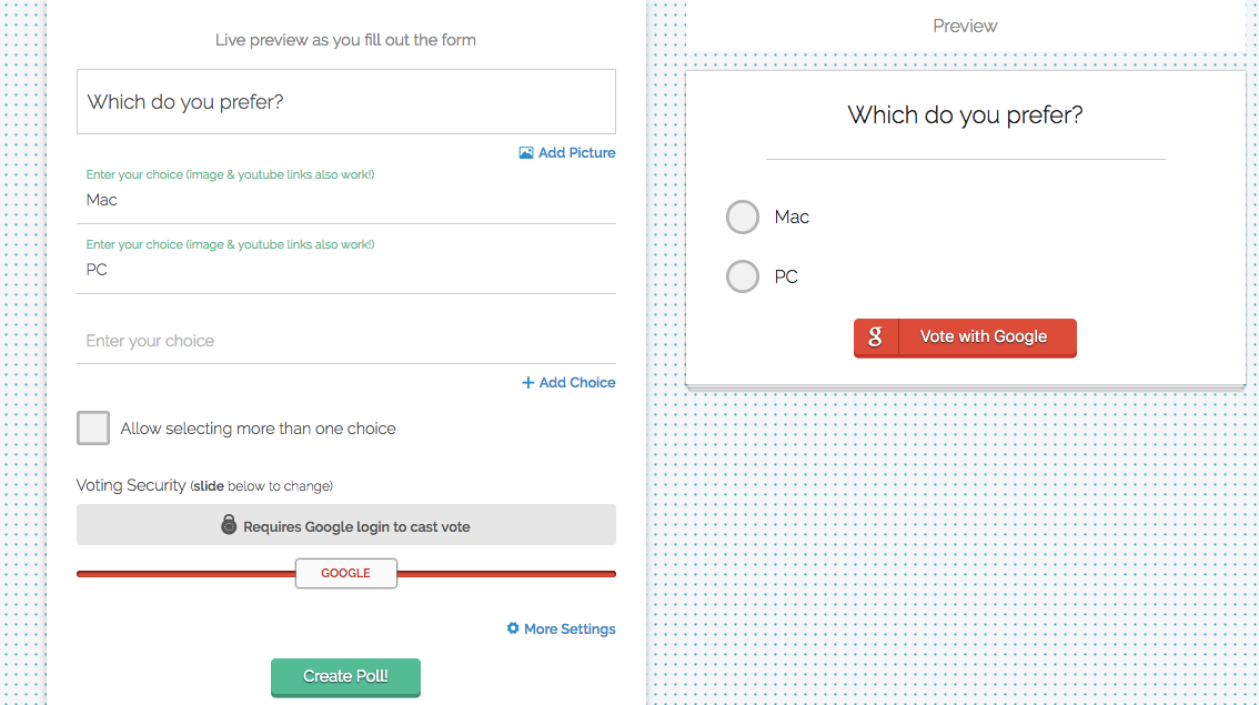 Add an extra layer of security to your polls with Polltab